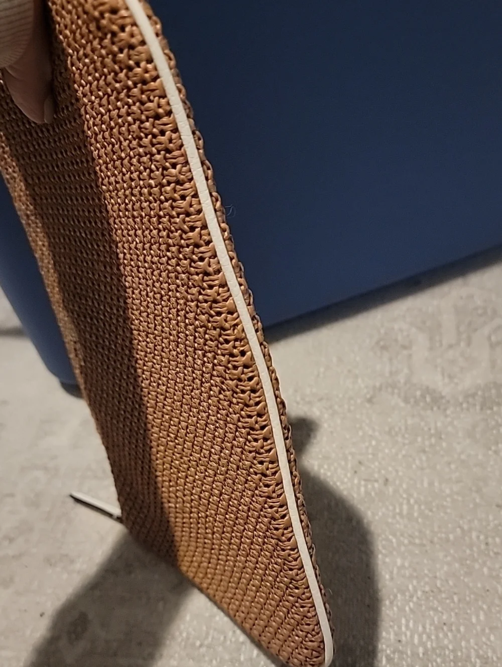 KATE SPADE Woven Straw Clutch - Tan